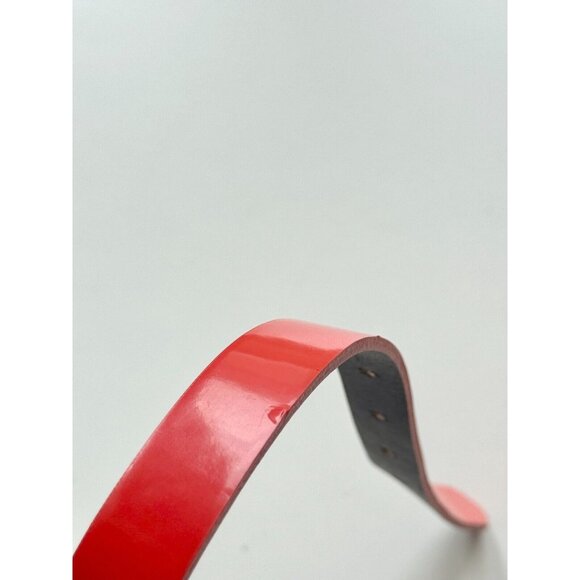 CLUB MONACO Red Orange Patent Leather Skinny Belt, Size XS - Picture 3 of 11